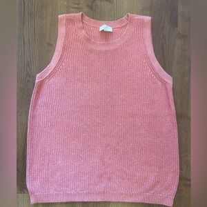 Loft pink knit vest, size M cotton